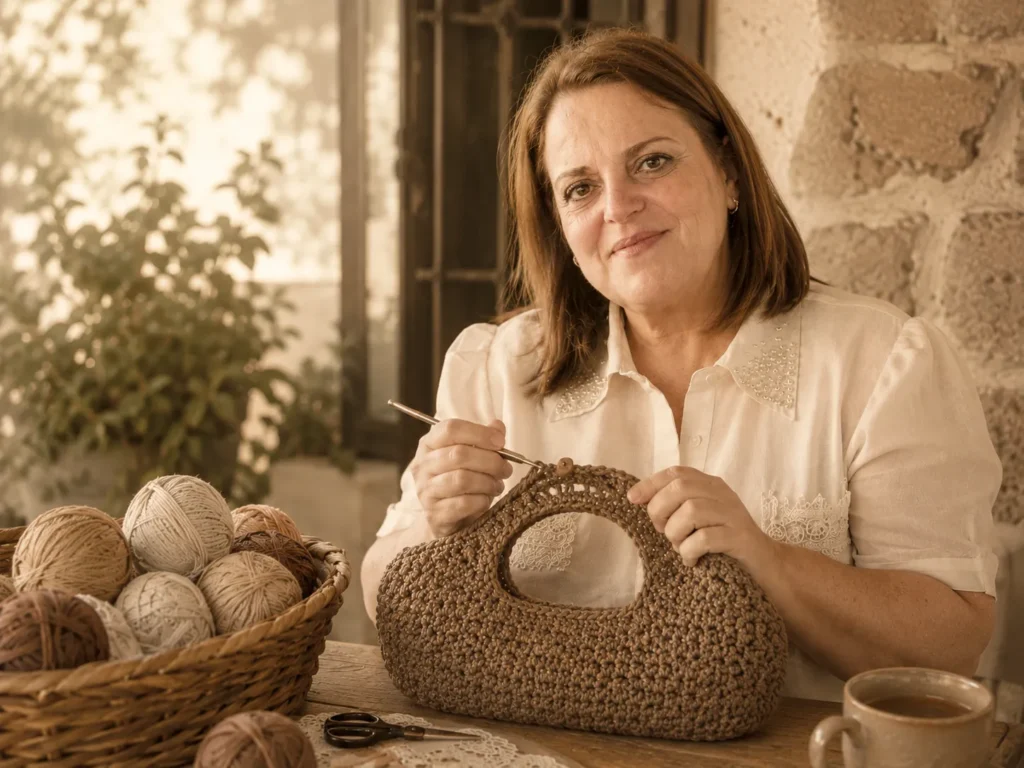 Juany Hernández creando artesanía con historia para Garoé Collections